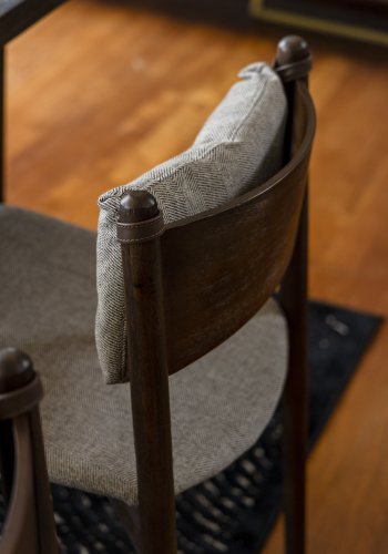 DUTCHBONE Torrance spisebordsstol - brun polyester stof og brun tr