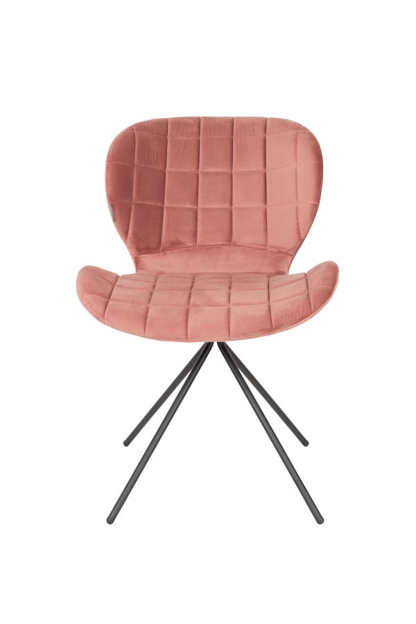 ZUIVER OMG spisebordsstol - lyserd fljl og sort jern