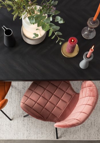 ZUIVER OMG spisebordsstol - lyserd fljl og sort jern