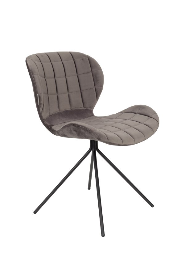 ZUIVER OMG spisebordsstol - gr fljl og sort jern