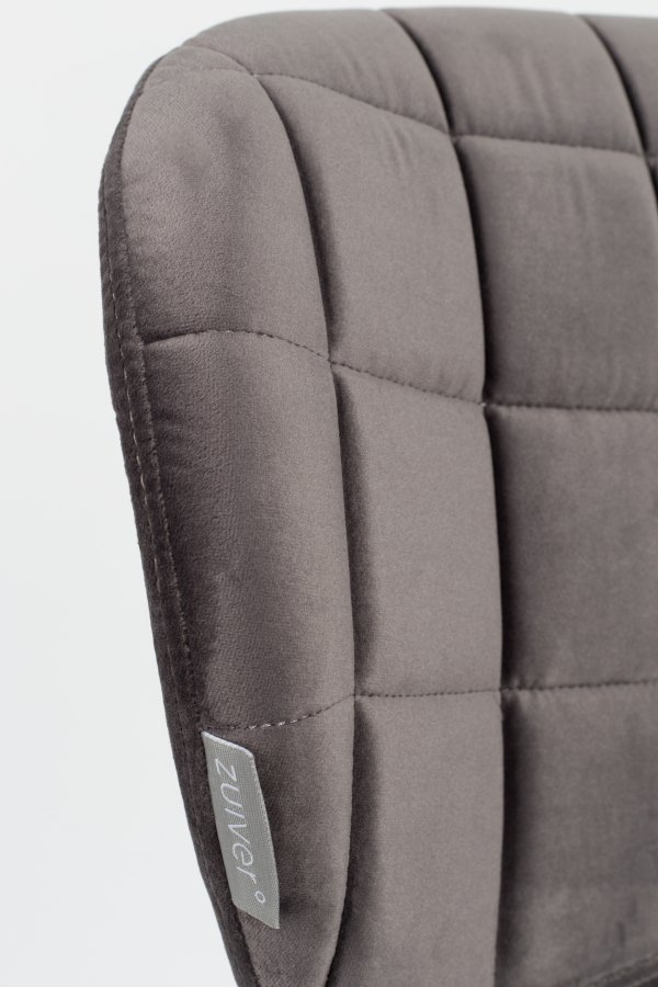 ZUIVER OMG spisebordsstol - gr fljl og sort jern