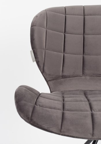 ZUIVER OMG spisebordsstol - gr fljl og sort jern