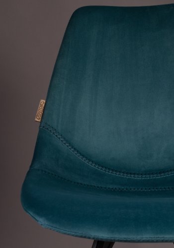 DUTCHBONE Franky spisebordsstol - petrol fljl stof og sort stl