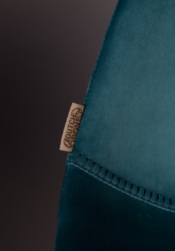 DUTCHBONE Franky spisebordsstol - petrol fljl stof og sort stl