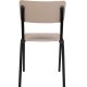ZUIVER Back To School spisebordsstol, stabelbar - mat beige HPL og sort stl