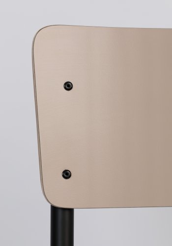 ZUIVER Back To School spisebordsstol, stabelbar - mat beige HPL og sort stl