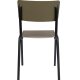 ZUIVER Back To School spisebordsstol, stabelbar - mat oliven HPL og sort stl