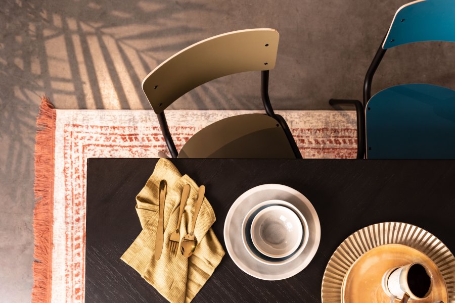 ZUIVER Back To School spisebordsstol, stabelbar - mat oliven HPL og sort stl