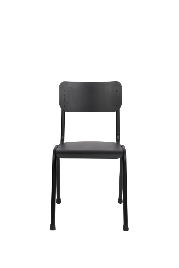 ZUIVER Back To School havestol, stabelbar - sort aluminium
