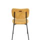 ZUIVER Benson spisebordsstol - okkergul fljl polyester/nylon og sort stl