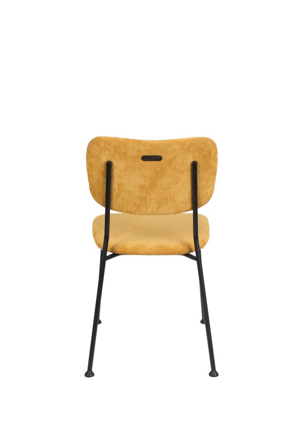 ZUIVER Benson spisebordsstol - okkergul fljl polyester/nylon og sort stl