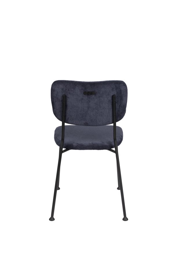 ZUIVER Benson spisebordsstol - mrkebl fljl polyester/nylon og sort stl