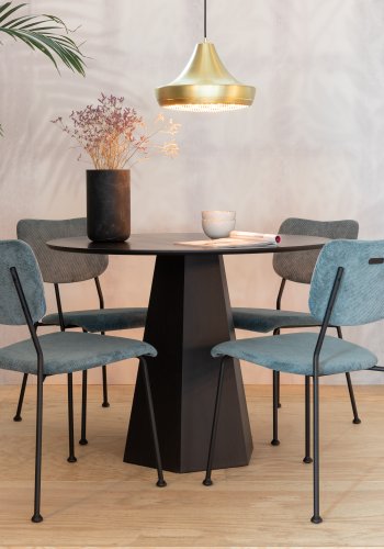 ZUIVER Benson spisebordsstol - gr bl fljl polyester/nylon og sort stl