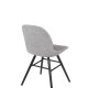 ZUIVER Albert Kuip Soft spisebordsstol - lysegr polyester og sort asketr