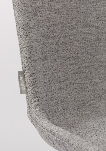 ZUIVER Albert Kuip Soft spisebordsstol - lysegr polyester og sort asketr