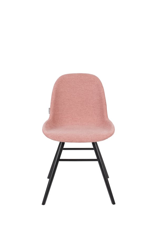 ZUIVER Albert Kuip Soft spisebordsstol - lyserd polyester og sort asketr