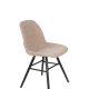 ZUIVER Albert Kuip Soft spisebordsstol - beige polyester og sort asketr