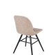 ZUIVER Albert Kuip Soft spisebordsstol - beige polyester og sort asketr