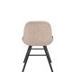 ZUIVER Albert Kuip Soft spisebordsstol - beige polyester og sort asketr