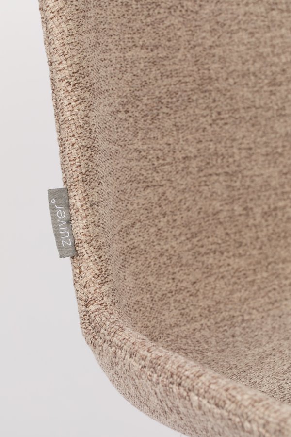 ZUIVER Albert Kuip Soft spisebordsstol - beige polyester og sort asketr