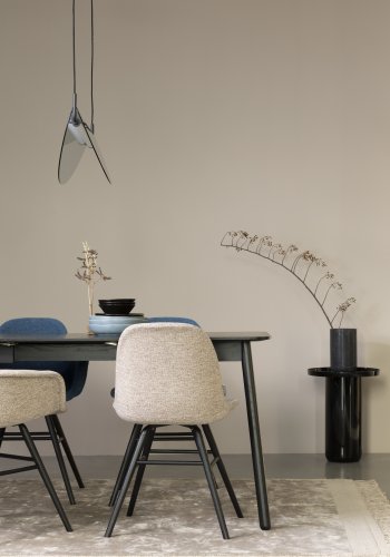 ZUIVER Albert Kuip Soft spisebordsstol - beige polyester og sort asketr