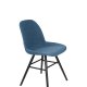 ZUIVER Albert Kuip Soft spisebordsstol - bl polyester og sort asketr