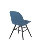ZUIVER Albert Kuip Soft spisebordsstol - bl polyester og sort asketr
