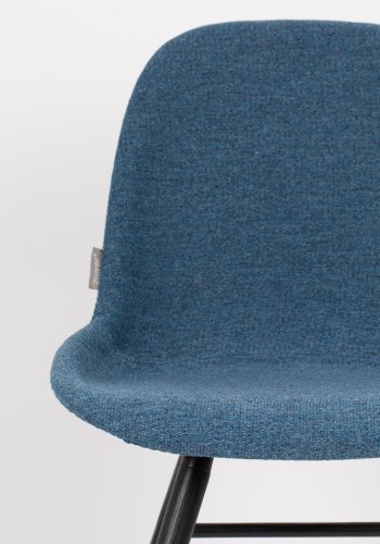 ZUIVER Albert Kuip Soft spisebordsstol - bl polyester og sort asketr