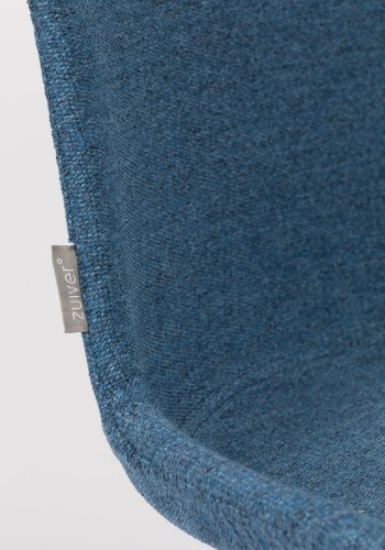 ZUIVER Albert Kuip Soft spisebordsstol - bl polyester og sort asketr