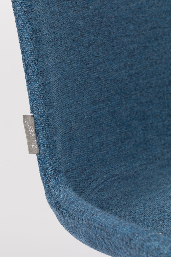 ZUIVER Albert Kuip Soft spisebordsstol - bl polyester og sort asketr