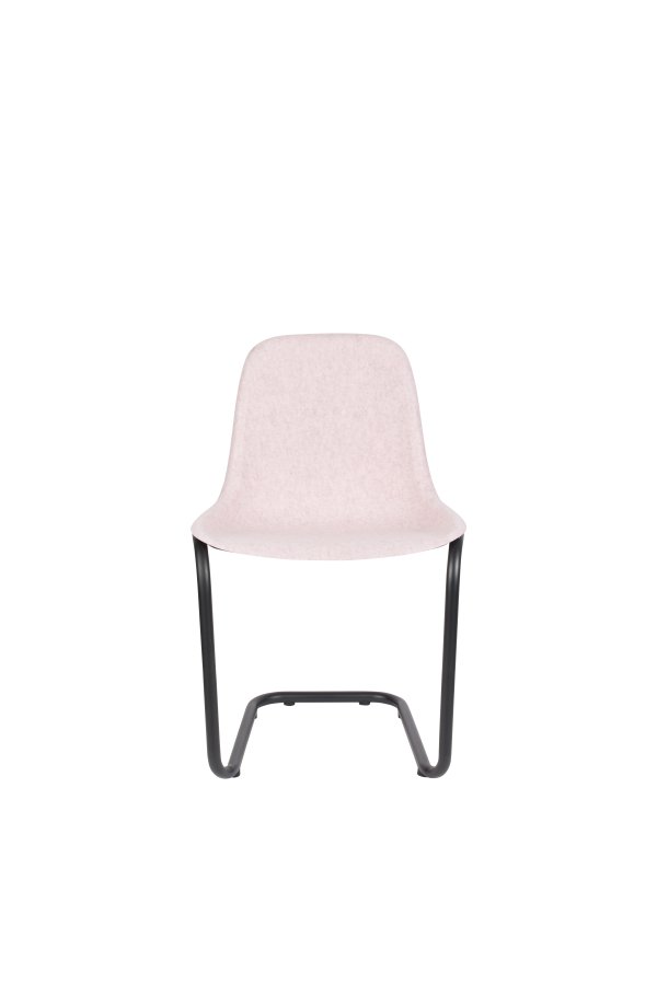 ZUIVER Thirsty spisebordsstol, stabelbar - lyserd polyethylen og sort stl