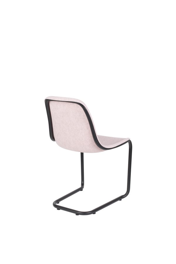 ZUIVER Thirsty spisebordsstol, stabelbar - lyserd polyethylen og sort stl