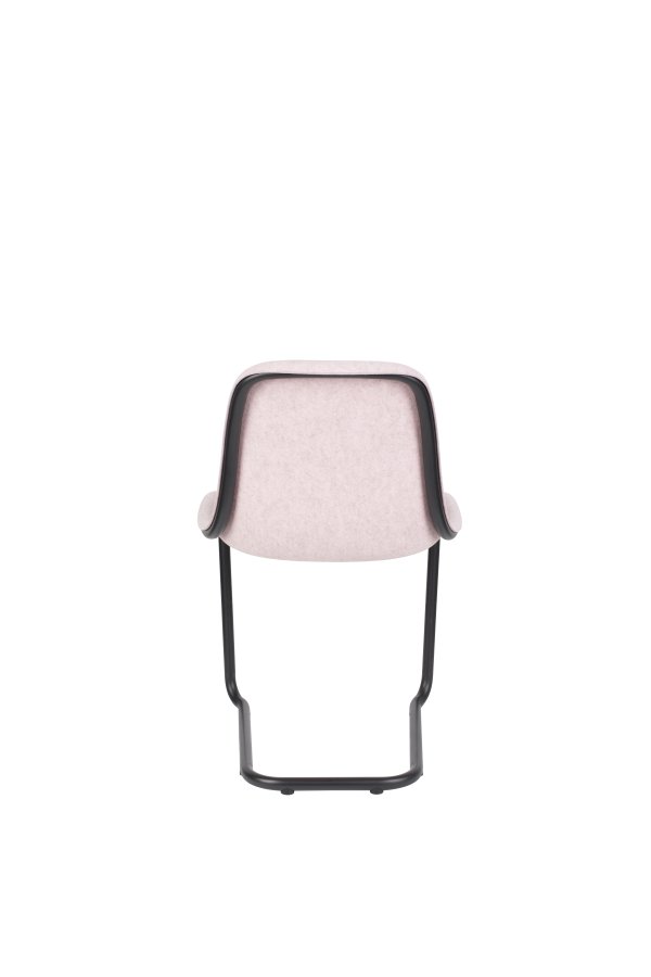 ZUIVER Thirsty spisebordsstol, stabelbar - lyserd polyethylen og sort stl