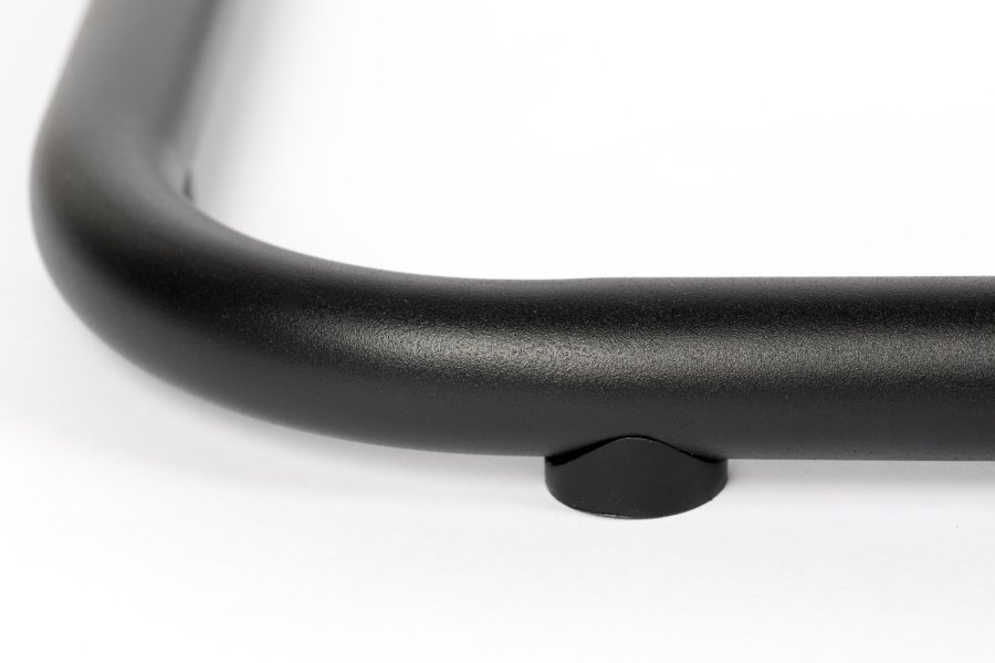 ZUIVER Thirsty spisebordsstol, stabelbar - lyserd polyethylen og sort stl