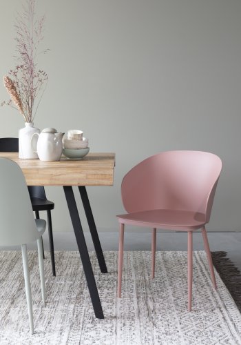 WHITE LABEL LIVING Gigi spisebordsstol - lyserd polypropylen og stl