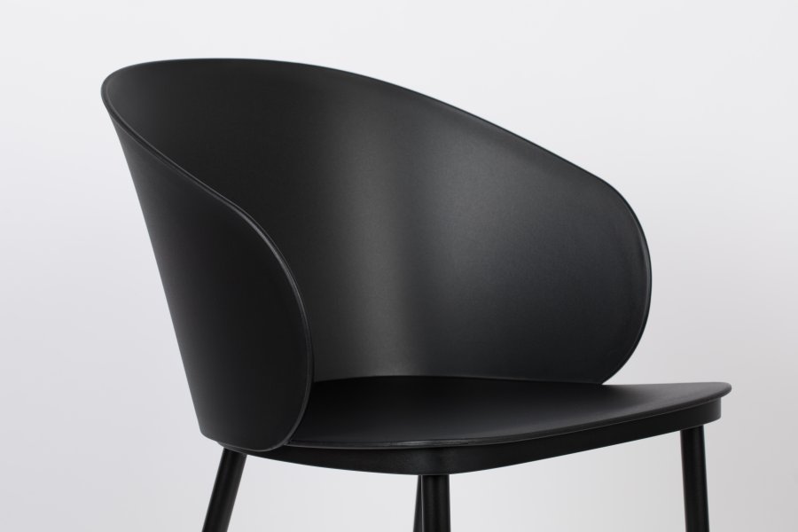 WHITE LABEL LIVING Gigi spisebordsstol - sort polypropylen og stl