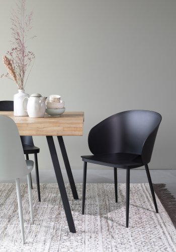 WHITE LABEL LIVING Gigi spisebordsstol - sort polypropylen og stl