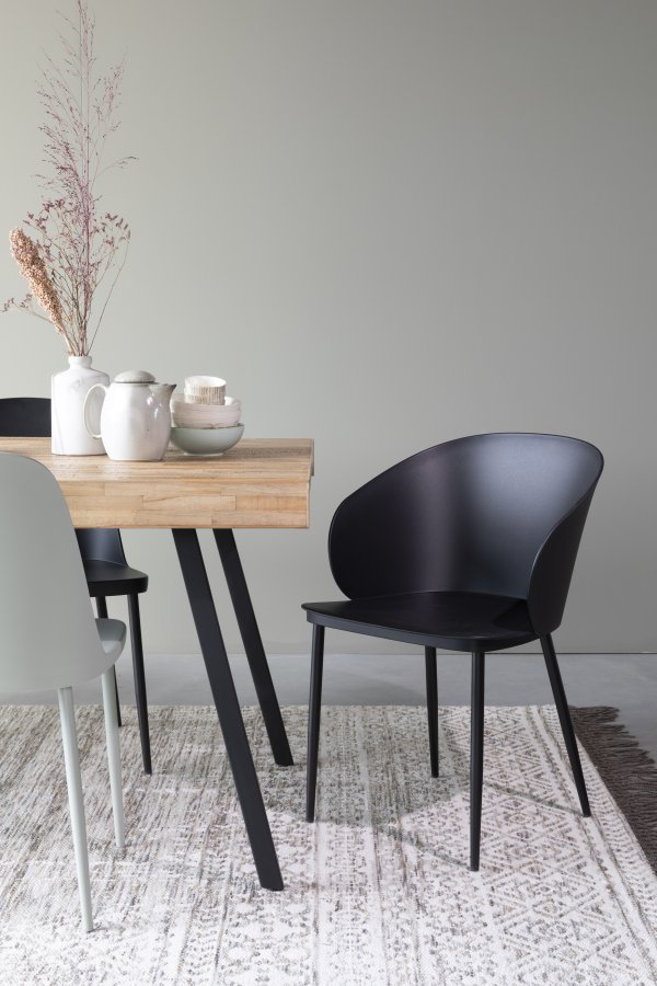WHITE LABEL LIVING Gigi spisebordsstol - sort polypropylen og stl