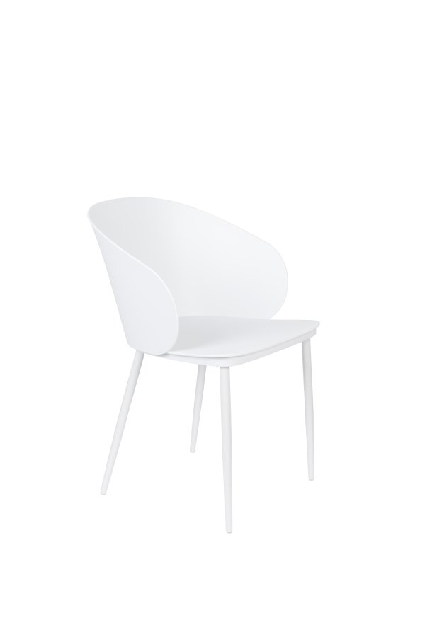 WHITE LABEL LIVING Gigi spisebordsstol - hvid polypropylen og stl