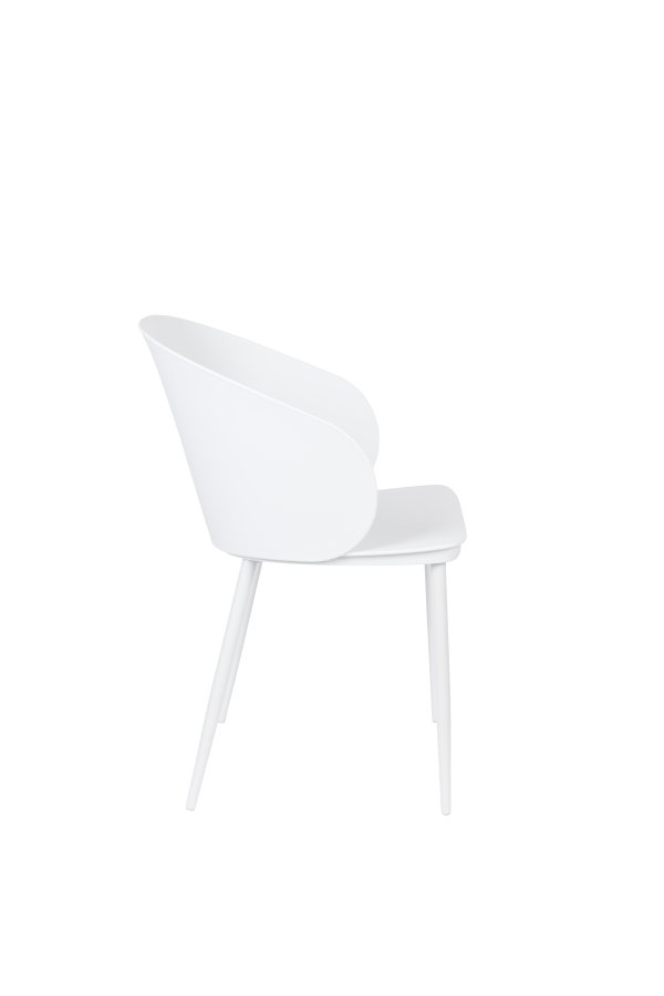 WHITE LABEL LIVING Gigi spisebordsstol - hvid polypropylen og stl