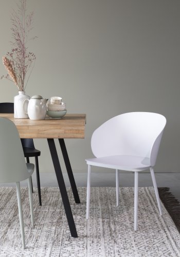 WHITE LABEL LIVING Gigi spisebordsstol - hvid polypropylen og stl
