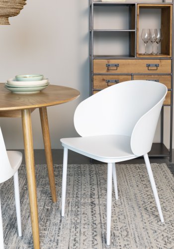 WHITE LABEL LIVING Gigi spisebordsstol - hvid polypropylen og stl