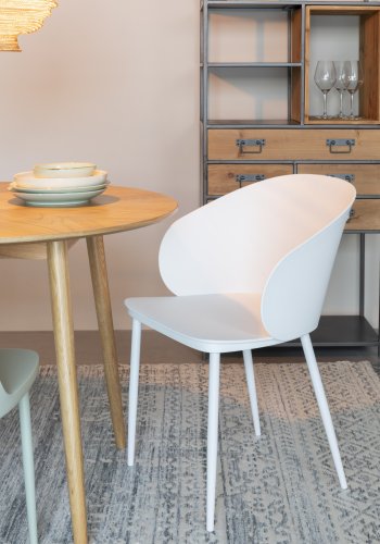 WHITE LABEL LIVING Gigi spisebordsstol - hvid polypropylen og stl