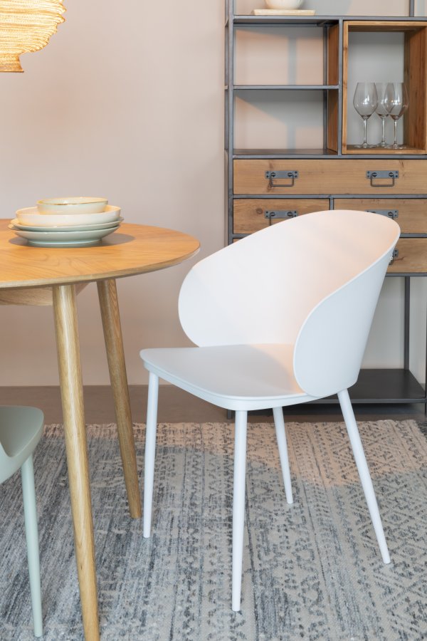 WHITE LABEL LIVING Gigi spisebordsstol - hvid polypropylen og stl