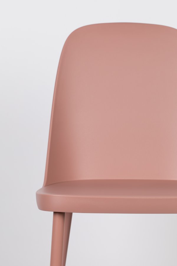 WHITE LABEL LIVING Pip spisebordsstol - lyserd polypropylen og metal