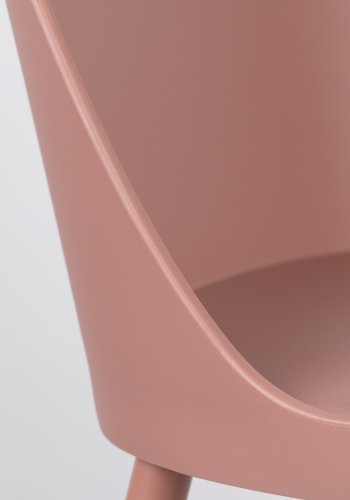 WHITE LABEL LIVING Pip spisebordsstol - lyserd polypropylen og metal