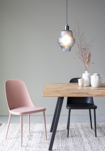 WHITE LABEL LIVING Pip spisebordsstol - lyserd polypropylen og metal