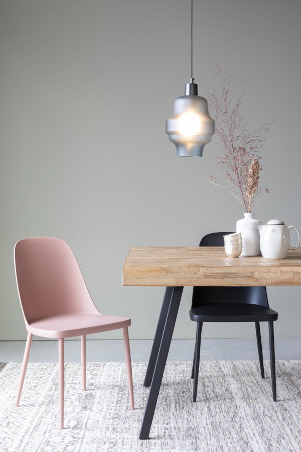 WHITE LABEL LIVING Pip spisebordsstol - lyserd polypropylen og metal