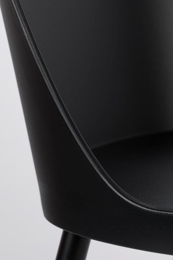 WHITE LABEL LIVING Pip spisebordsstol - sort polypropylen og metal