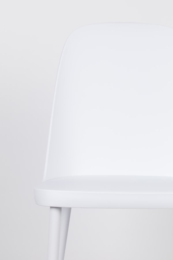WHITE LABEL LIVING Pip spisebordsstol - hvid polypropylen og metal